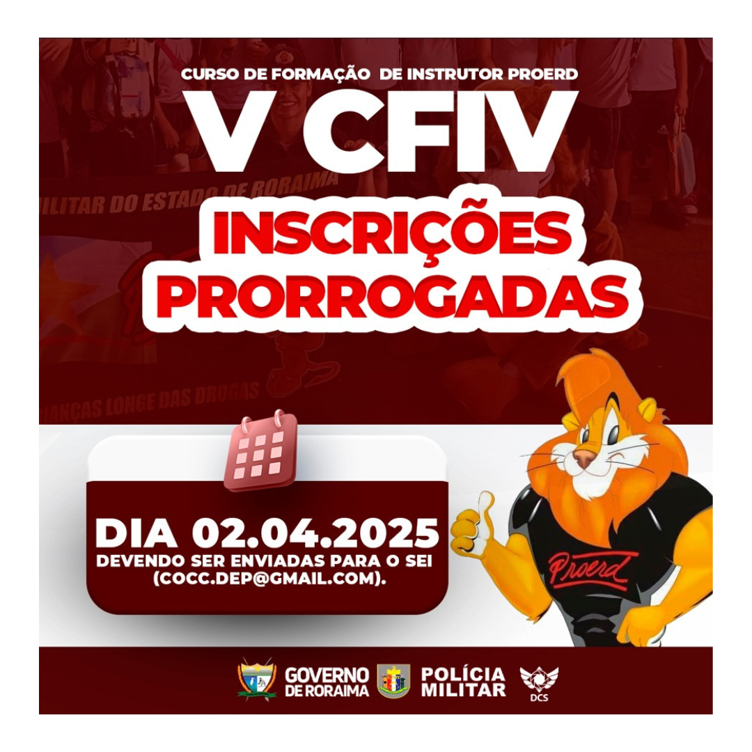 INSCRIÇÕES PROERD PRORROGADAS!